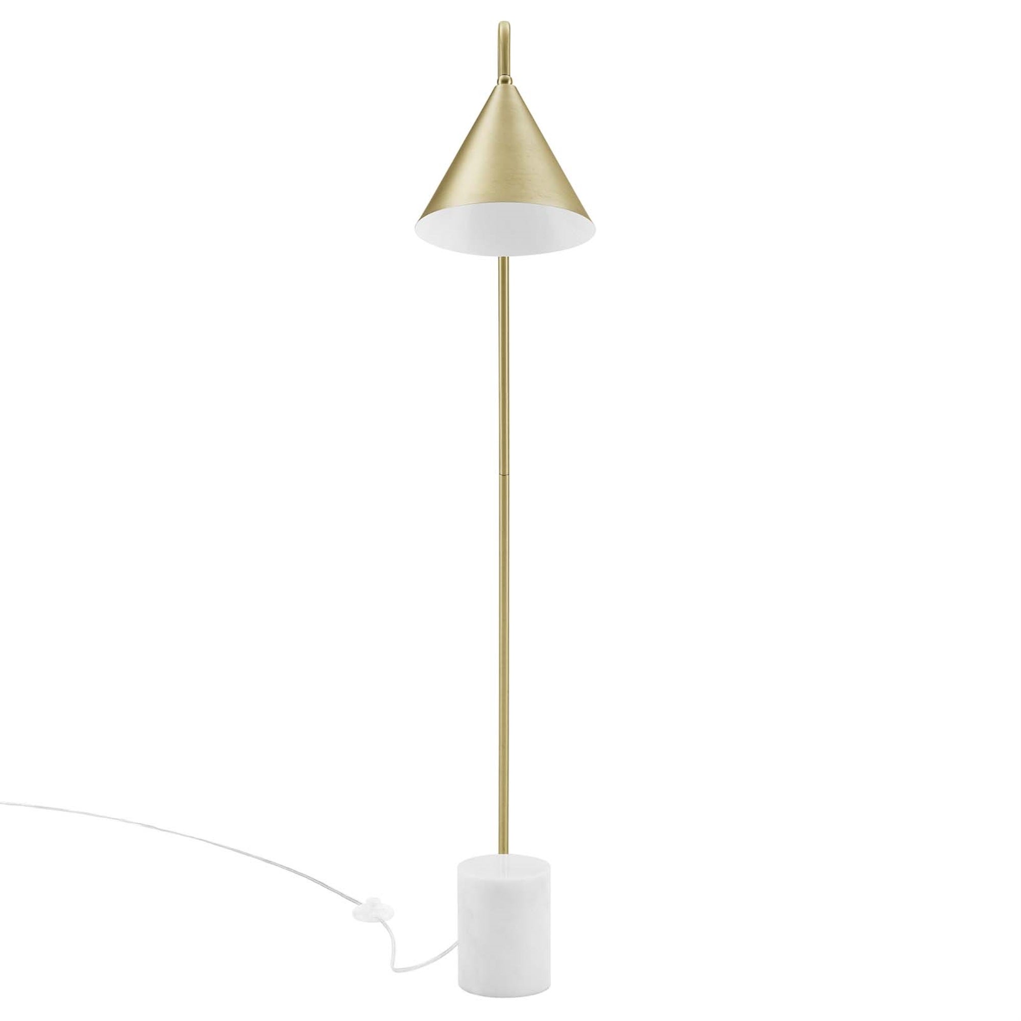 Modway Eei-6531-Sbr Ayla Marble Base Floor Lamp, Satin Brass