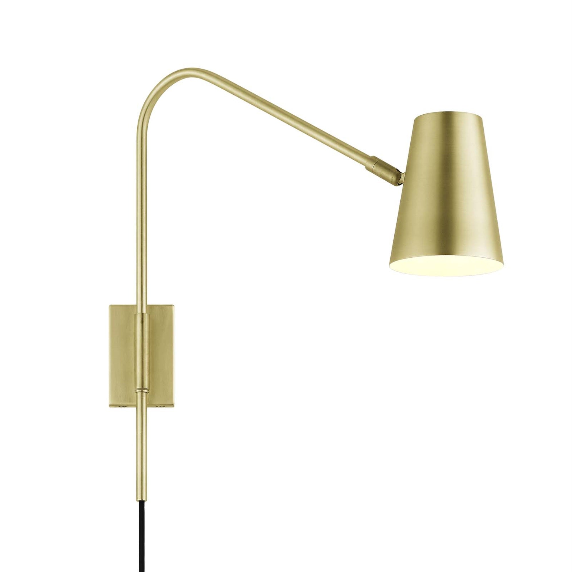 Modway Faye Wall Sconce, Metal, Satin Brass, Model EEI-6532-SBR