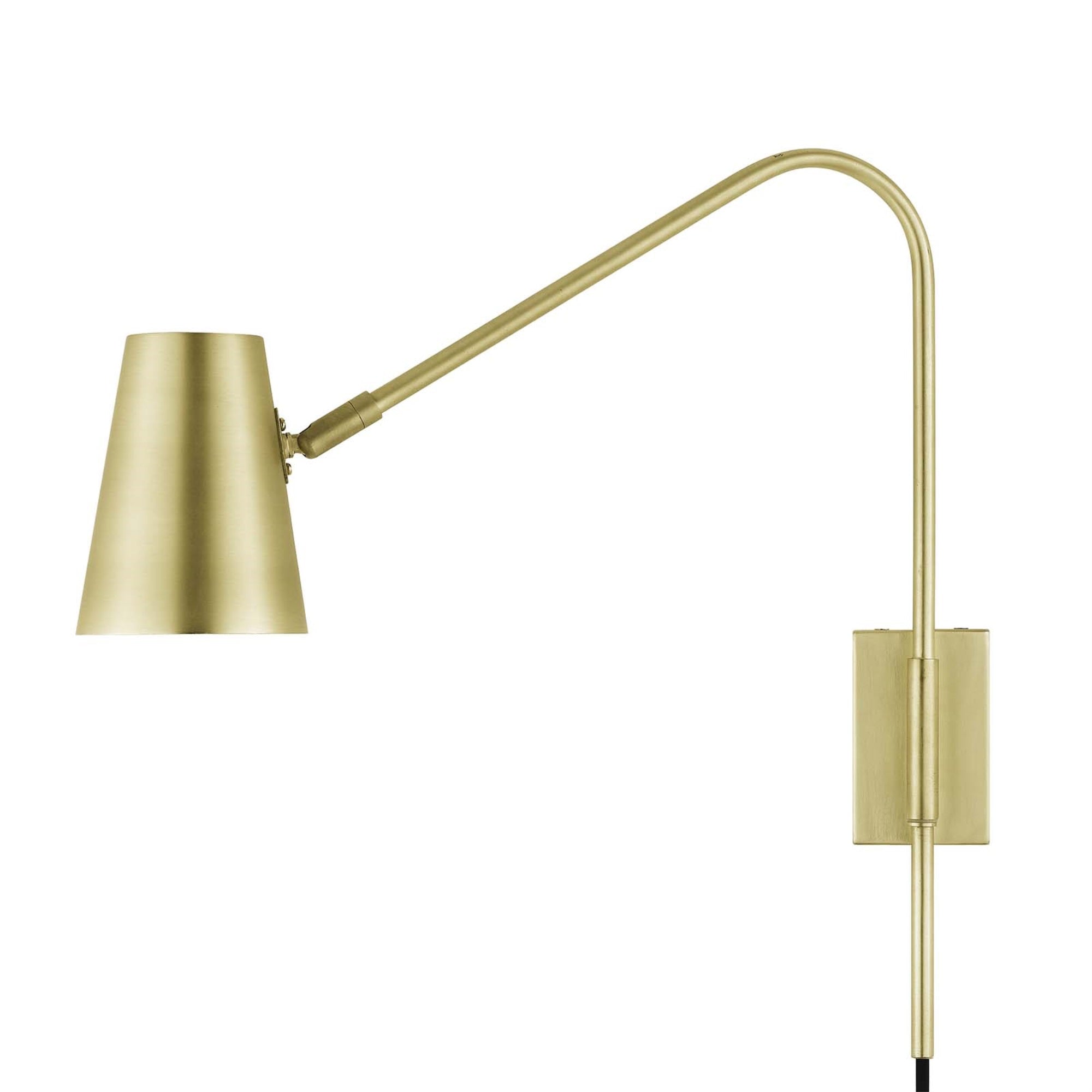 Modway Faye Wall Sconce, Metal, Satin Brass, Model EEI-6532-SBR