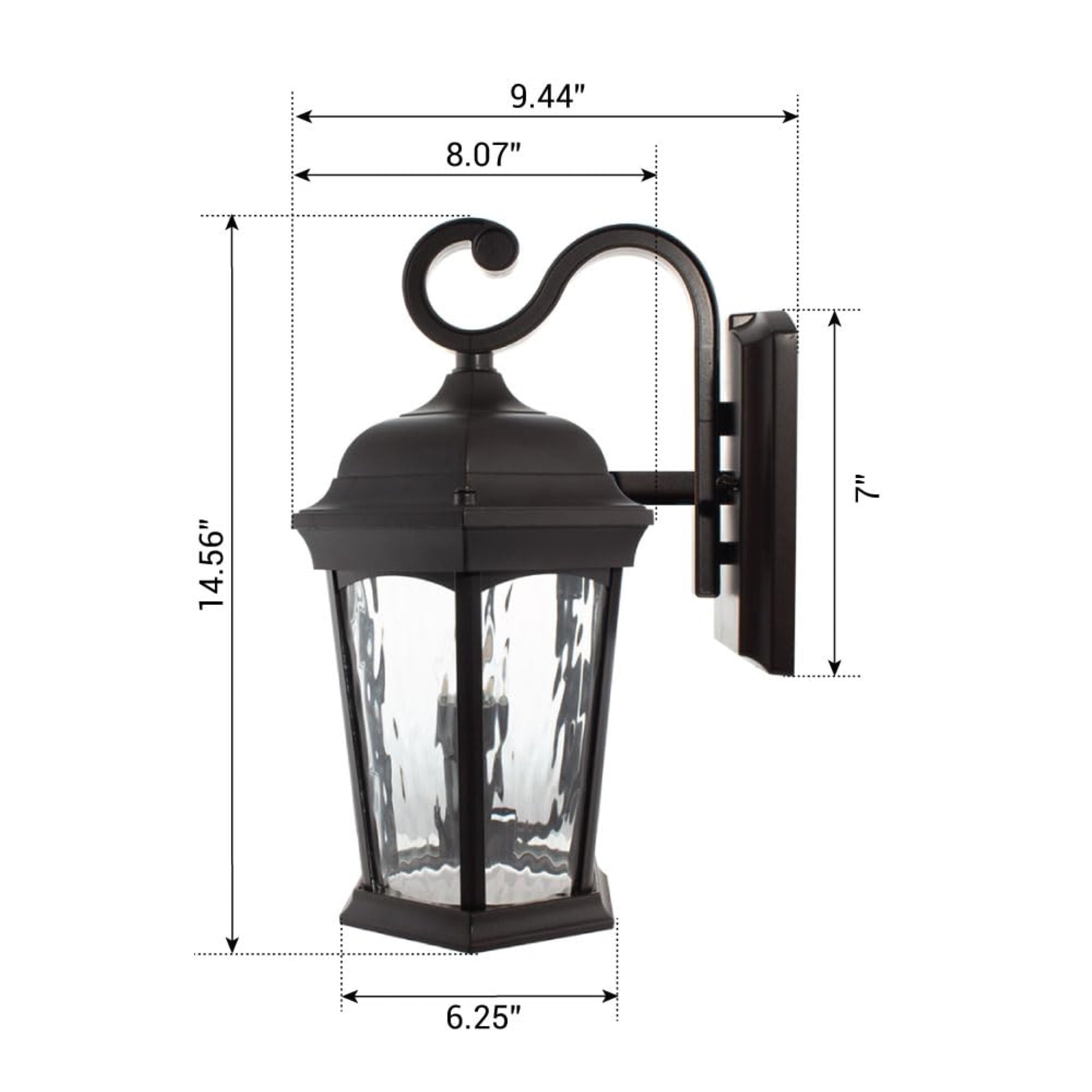 Euri Lighting EFL-130W-MD Flickering Flame Porch Light, Motion-Sensor, 3000K, Oil-Rubbed Bronze, Pack of 1