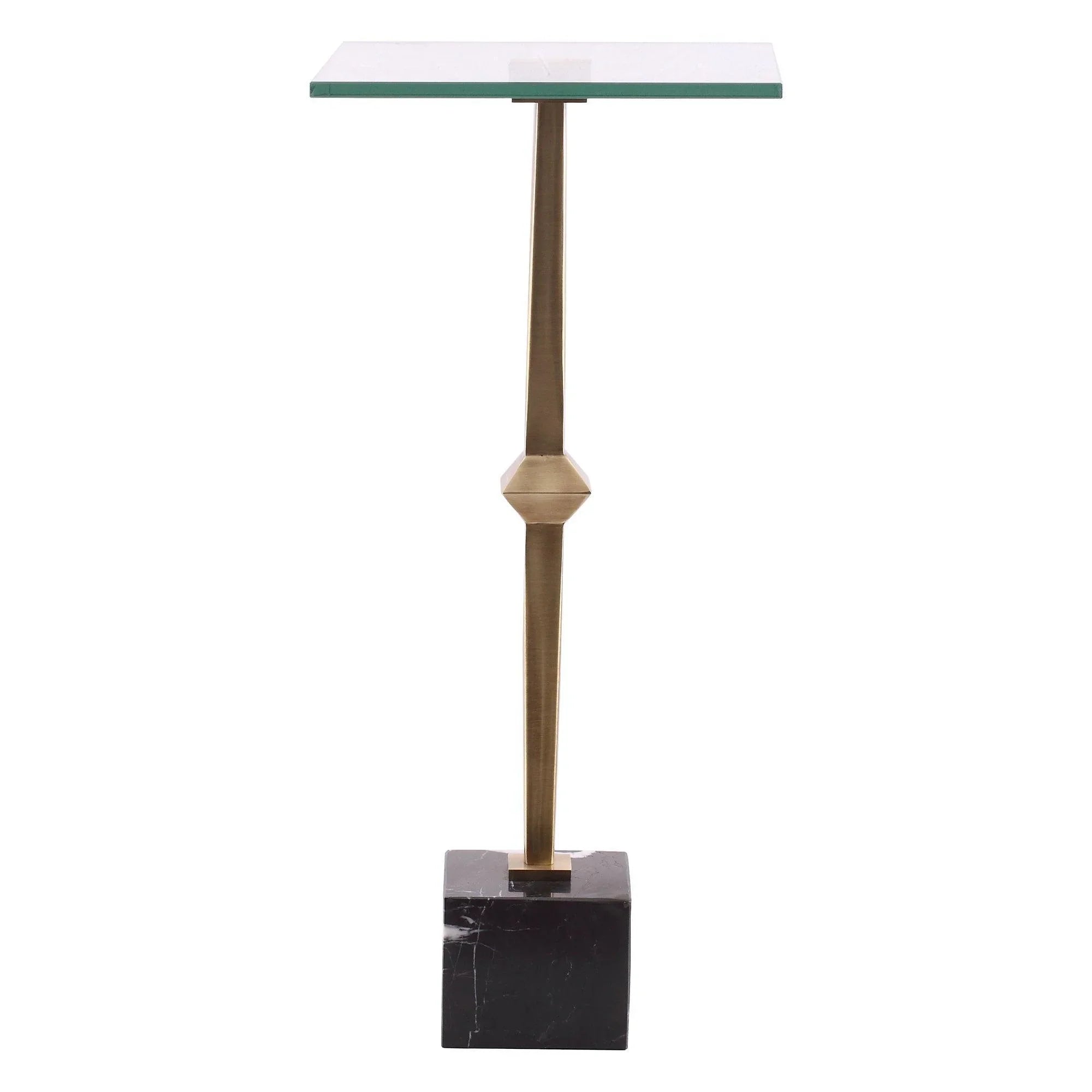 11" Square Side Table with Marble Base