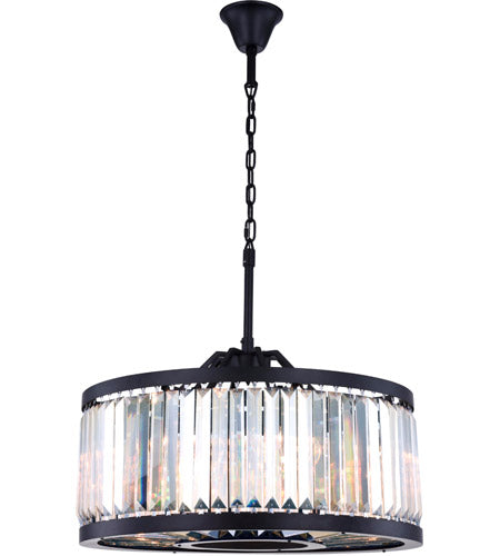 Elegant Lighting 1233D28MB-Rc 155 x 28 in chelsea 8 Light Matte Black chandelier