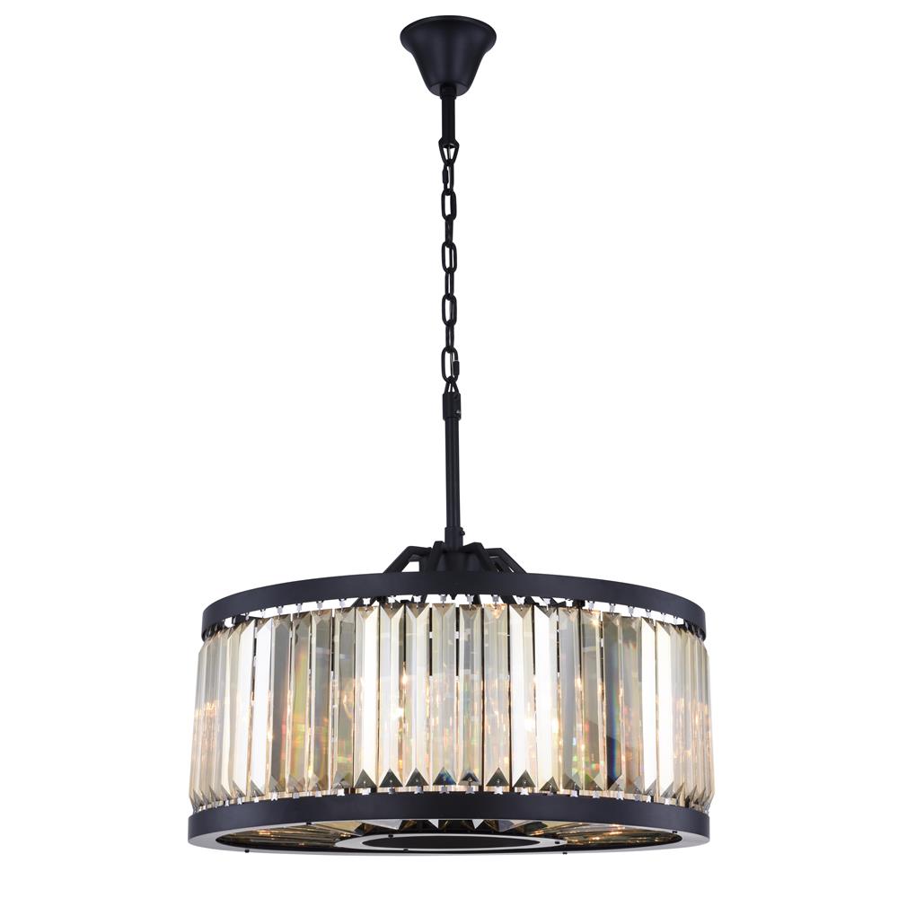 Elegant Lighting 1233D28Mb-Gt-Rc 155 X 28 In Chelsea 8 Light Matte Black Chandelier