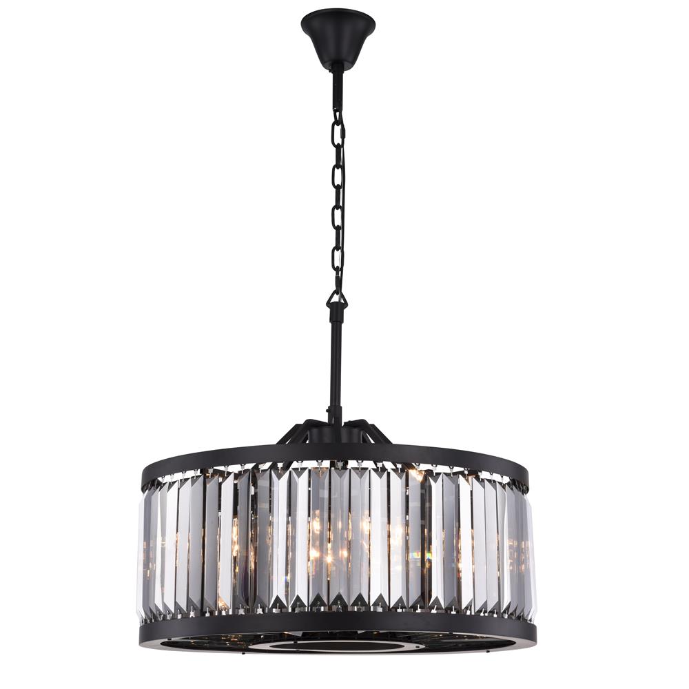 Elegant Lighting 1233D28Mb-Ss-Rc 155 X 28 In Chelsea 8 Light Matte Black Chandelier