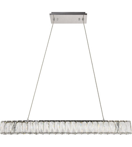 Elegant Decor Indoor Modern Monroe Integrated Led Chip Light Chrome Chandelier Clear Royal Cut Crystal - 31.1X1.6X3