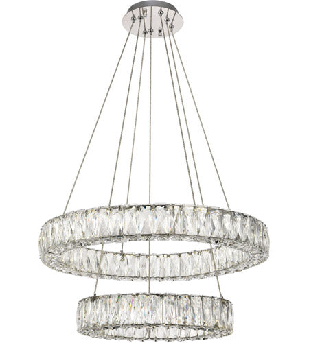 Elegant Lighting 3503g24c Monroe Integrated Led chip Light chrome chandelier