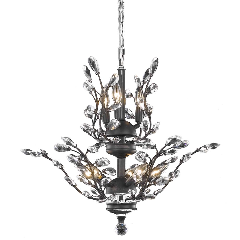 Elegant Lighting V2011D21DB-Rc 22 x 21 in Orchid 8 Light Dark Bronze chandelier