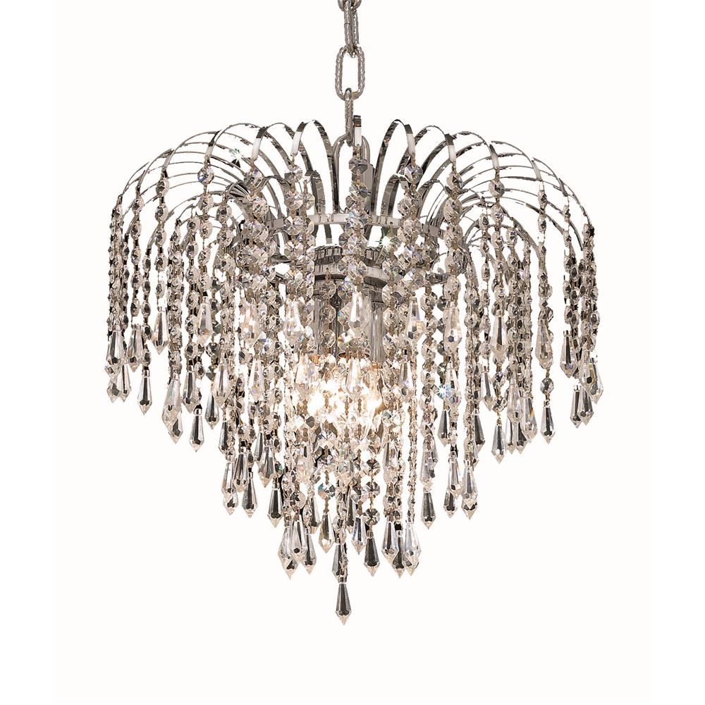 Elegant Lighting V6801D14c-Rc 12 x 14 in Falls 3 light chrome Pendant - Royal cut crystals