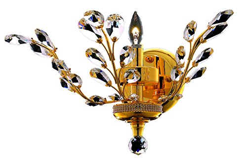 Elegant Lighting V2011W16g-Rc Orchid 1 Light Wall Sconce  Royal cut crystals - gold