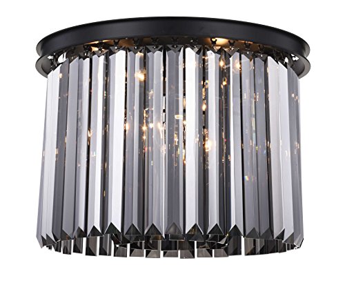 Urban Classic 6-Light Flush Mount - Matte Black Alloy Steel, Sydney Design