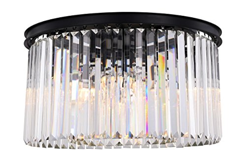 Urban Classic 1238F26Mb/Rc Sydney 8-Light Flush Mount, Matte Black, Alloy Steel, Modern Design