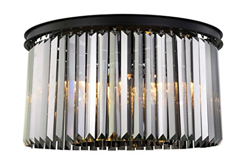 Urban Classic 8-Light Flush Mount, Matte Black, Alloy Steel, Grey & Silver Finish