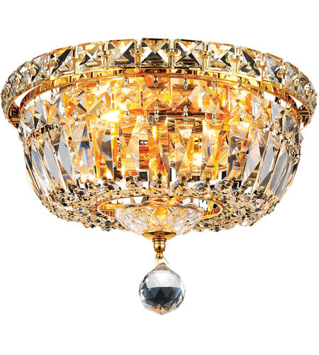 Living District 4-Light Metal Flush Mount, Gold, Model LD2528F10G