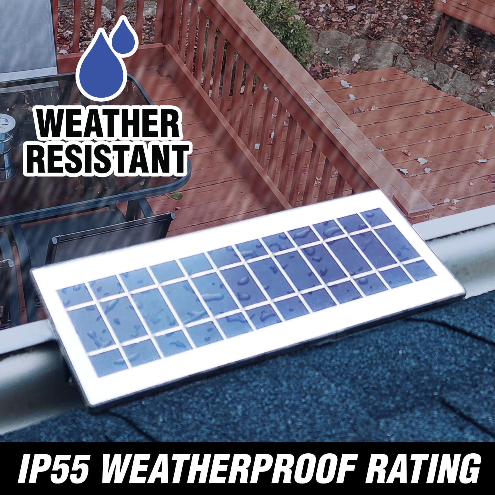 EZ Solar Home Security FLEXIT Spotlight - Gutter Mounted