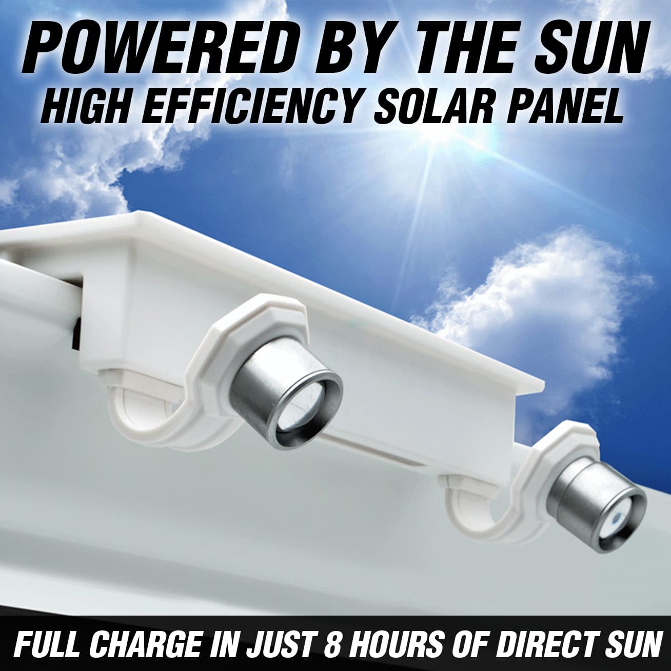 EZ Solar Home Security FLEXIT Spotlight - Gutter Mounted