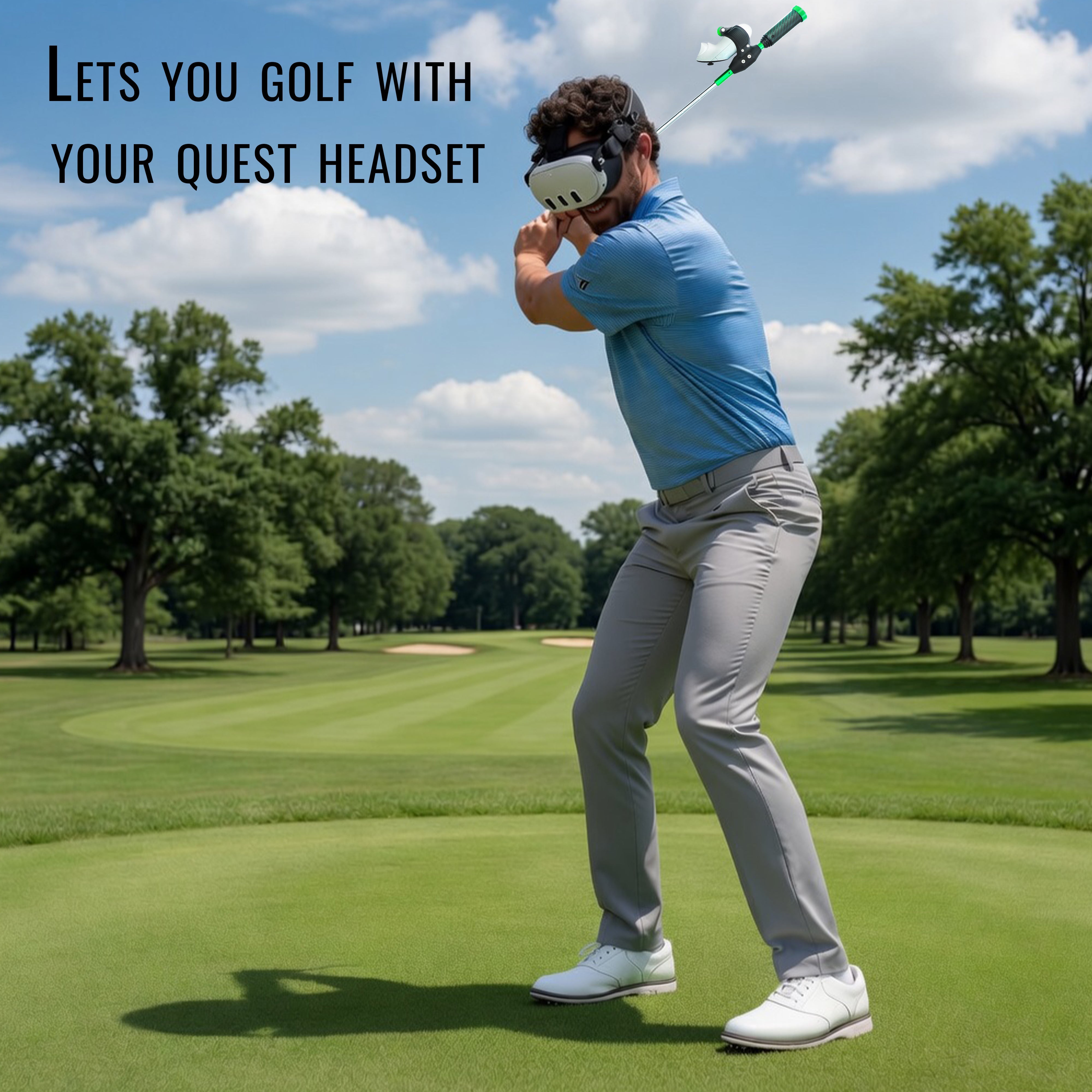 DriVR Elite Chrome - Stepped Steel Weighted Golf Club  - Compatible with Quest 2, 3/3s, and Pro