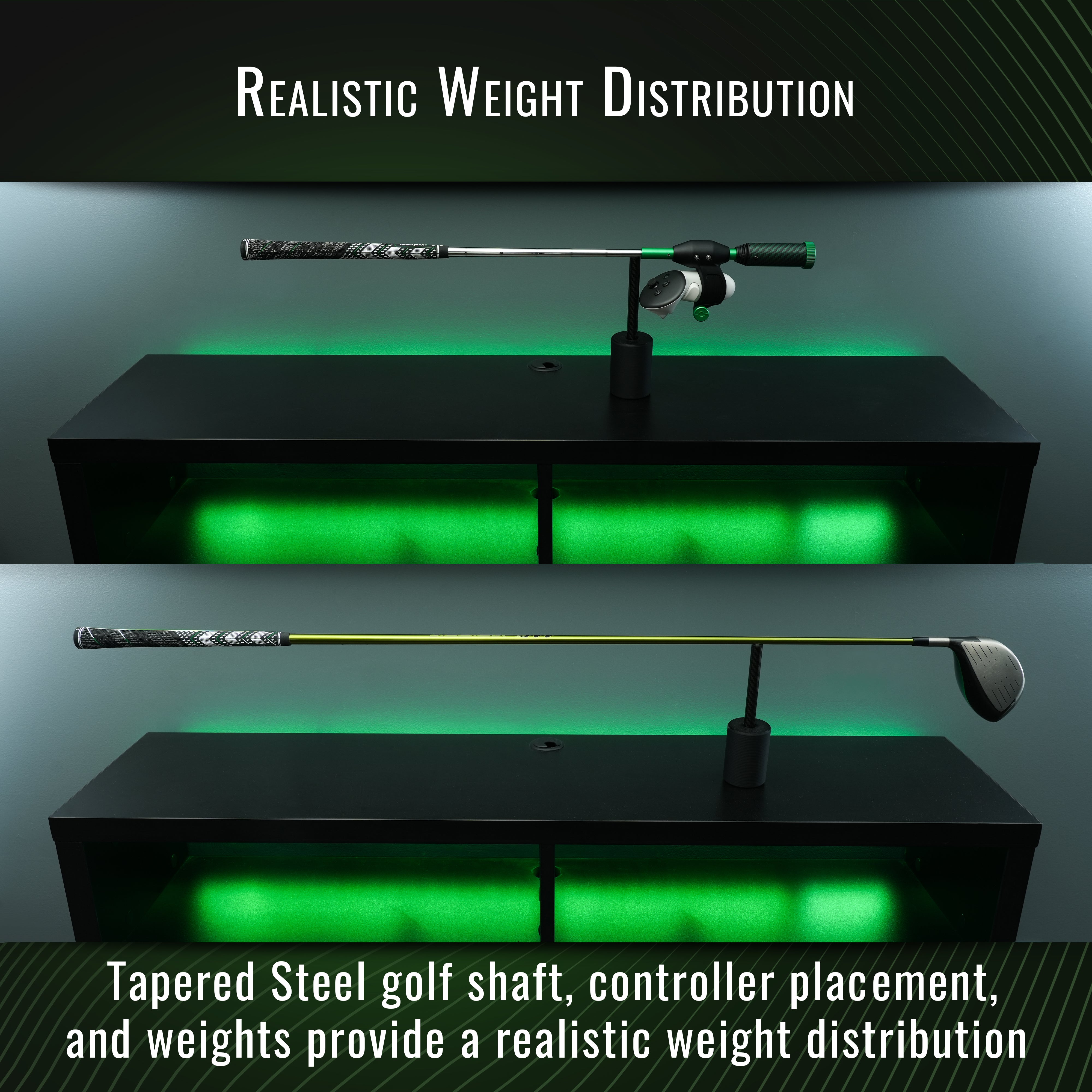 DriVR Elite Chrome - Stepped Steel Weighted Golf Club  - Compatible with Quest 2, 3/3s, and Pro