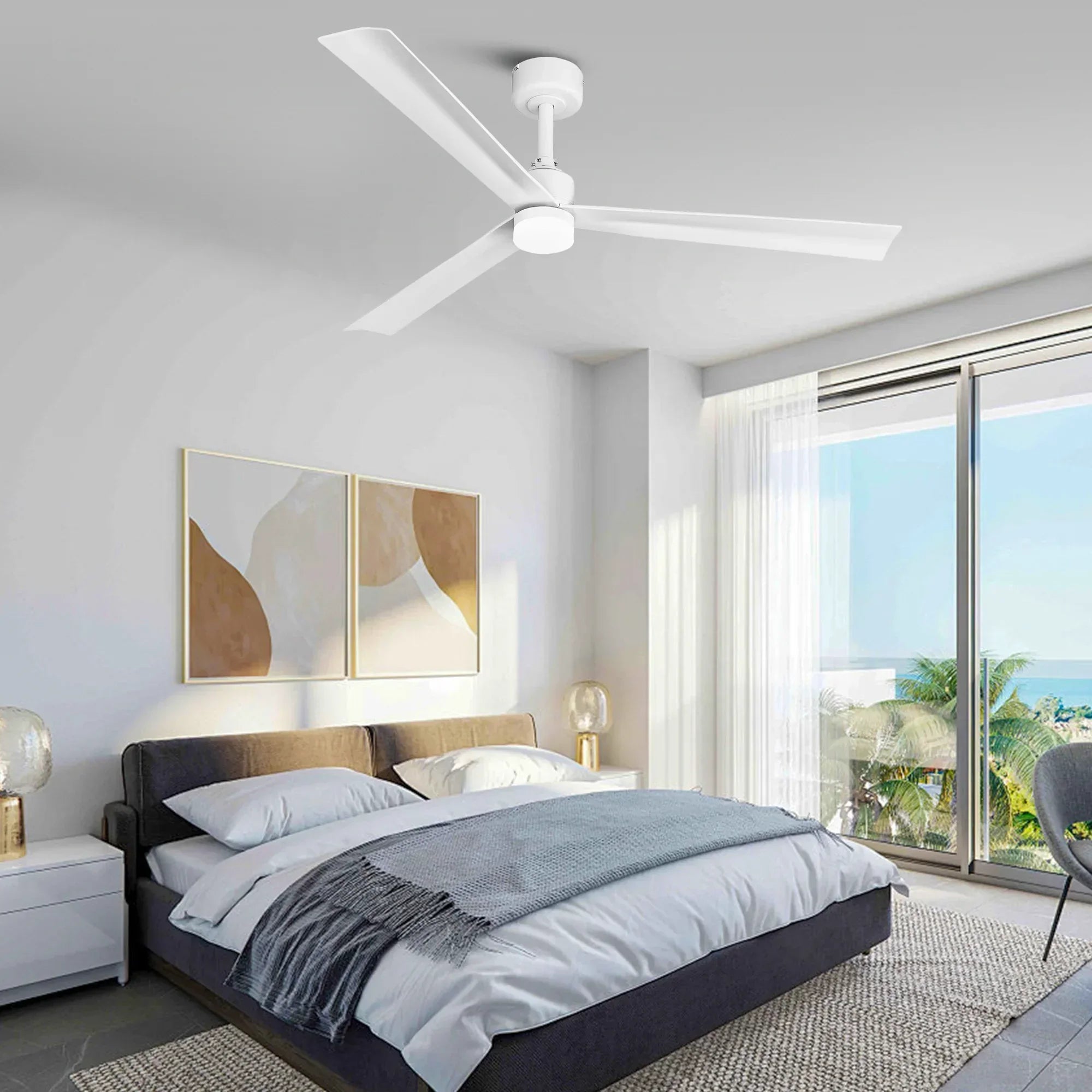 50 Inch Rae Modern Downrod Mount LED Ceiling Fan with Remote Control