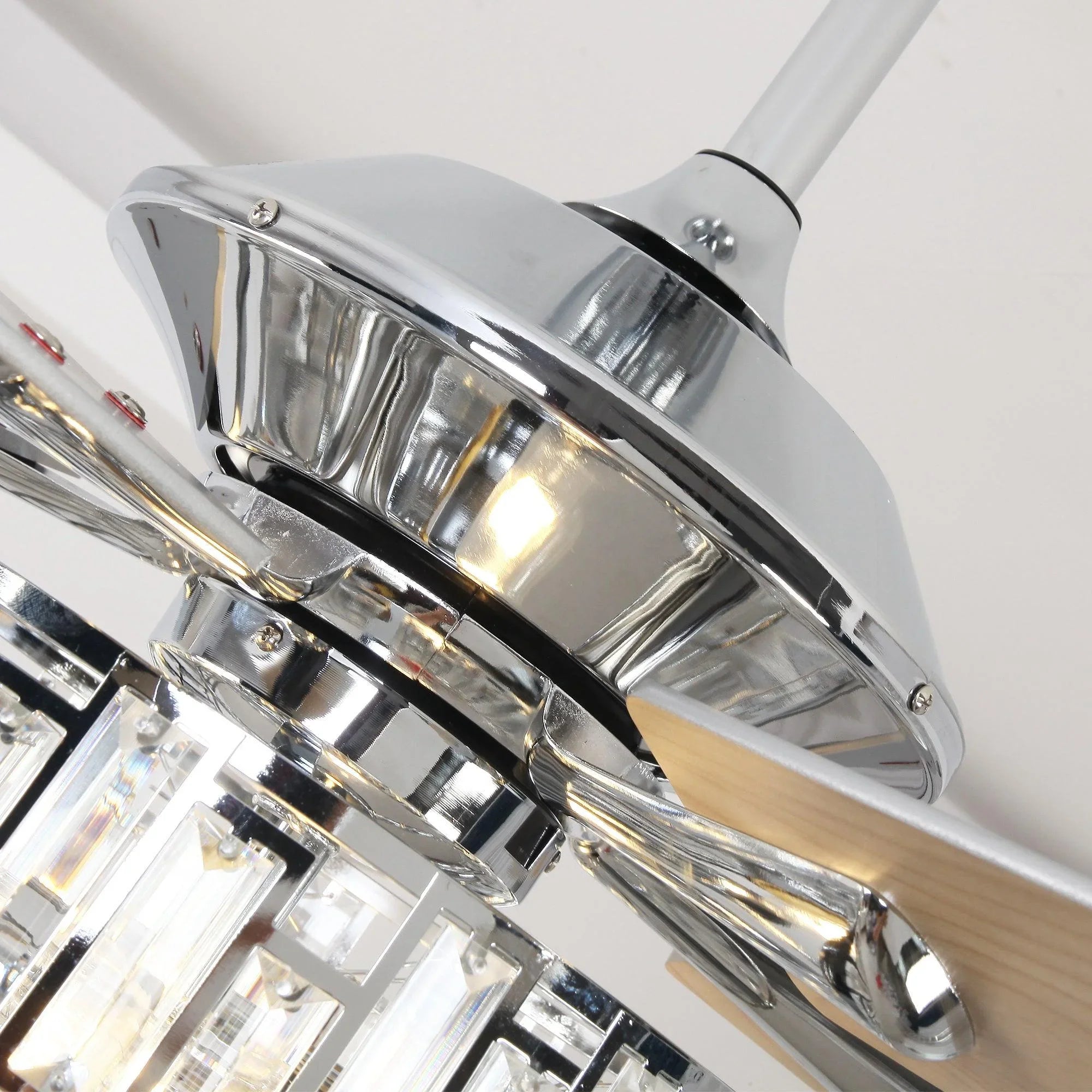 52" Dicken Modern Downrod Mount Reversible Crystal Ceiling Fan with Lighting