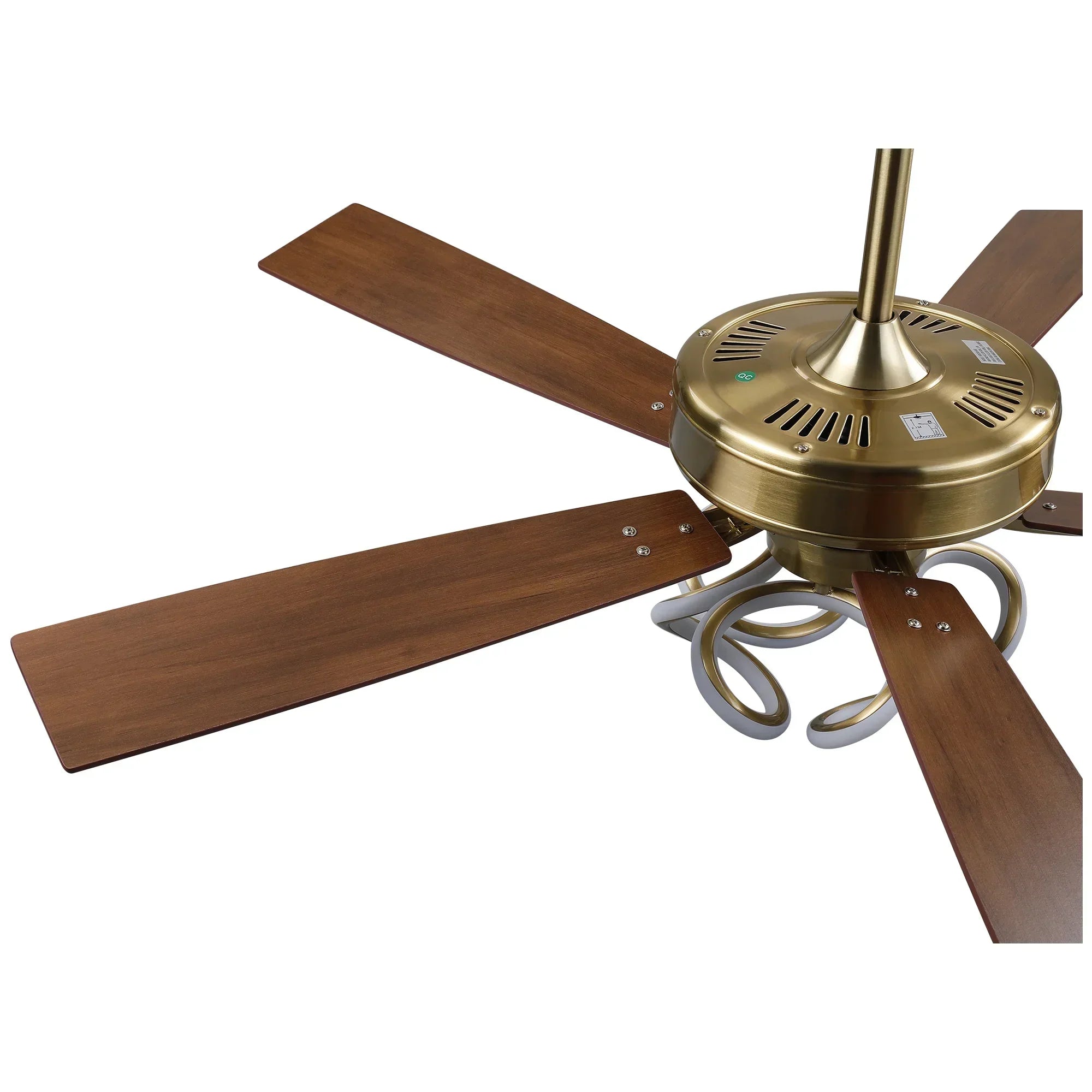 52 Inch Boyd Antique-bronze Golden Downrod Mount RGB LED Smart Fan