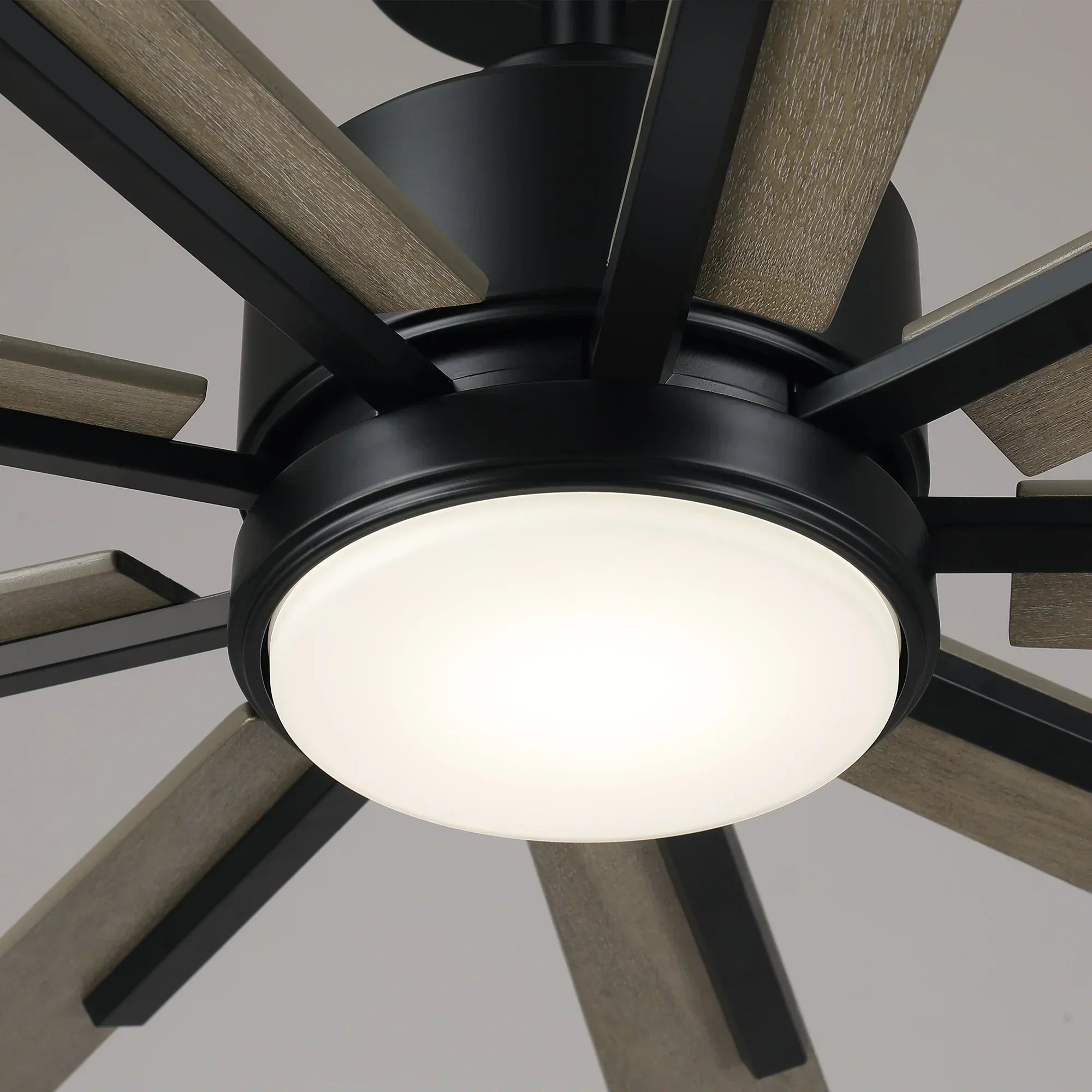 72 Inch Aries Black Downrod Mount LED Windmill Ceiling Fan with Remote Control