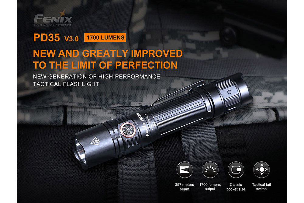 fenix 35 tactical flashlight Fenix PD35 V3.0 Flashlight Black (1700 lumens)
