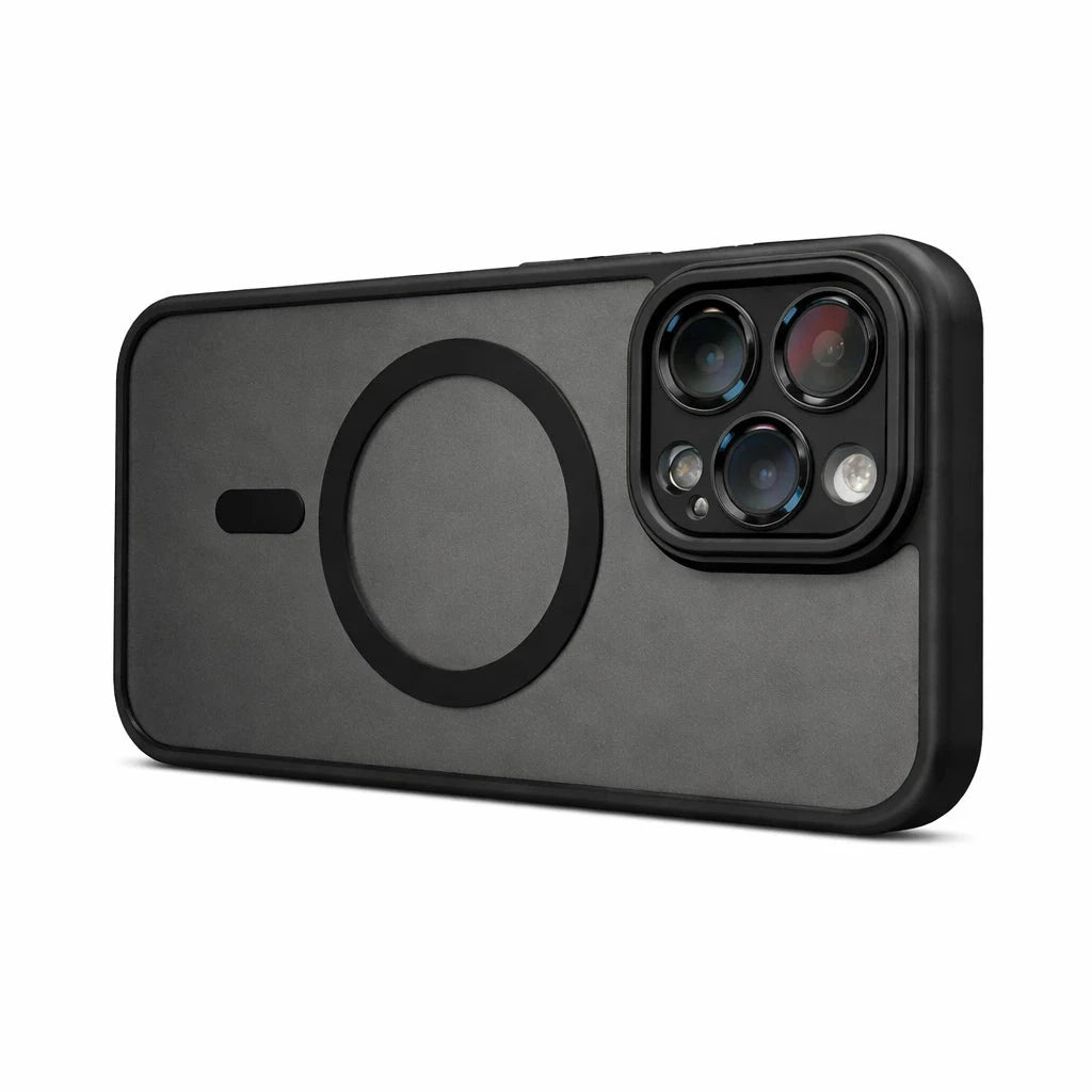 For Matte Wireless Charging Case For iPhone Shockproof Lens Protection Cover Matte Black