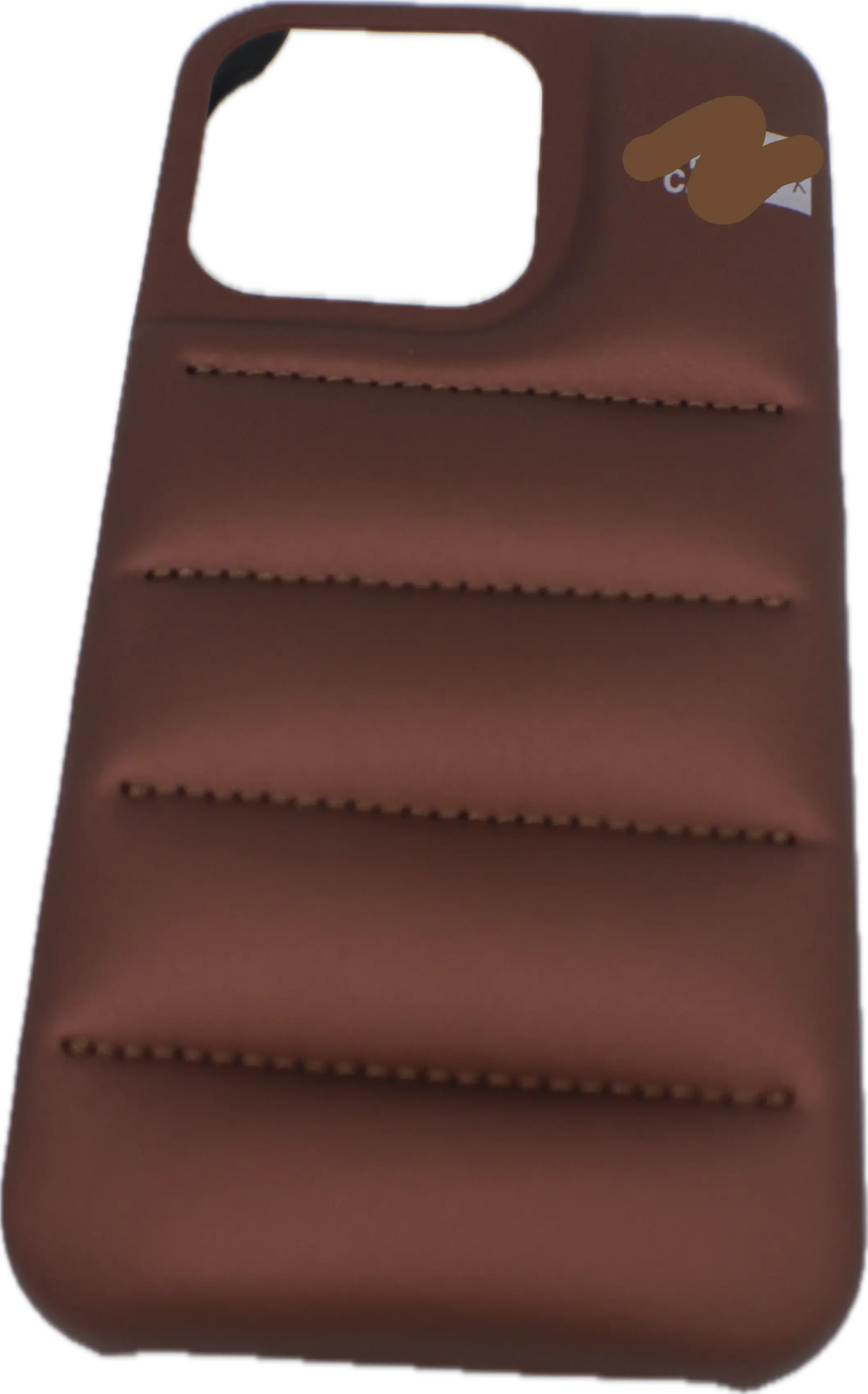 For iPhone phone case For Fashion Brand Down Jacket Phone Case For iPhone Coffee Copper Color