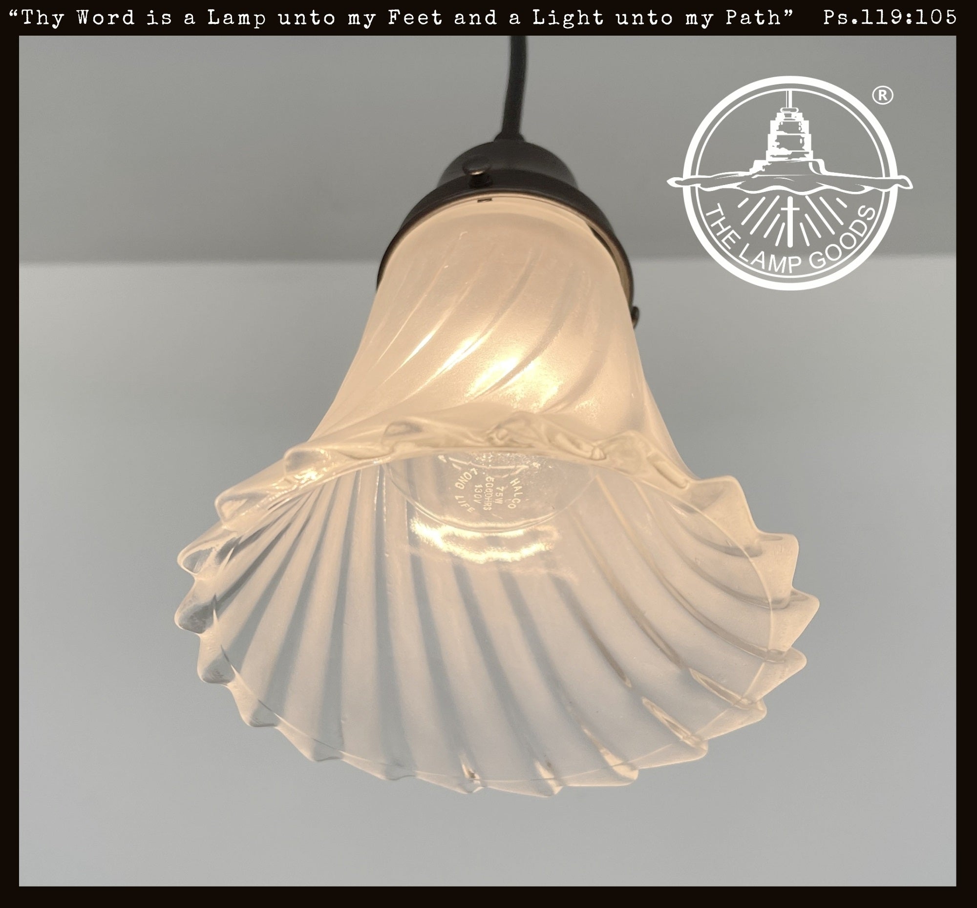Vintage Frosted Spiral Pendant Light