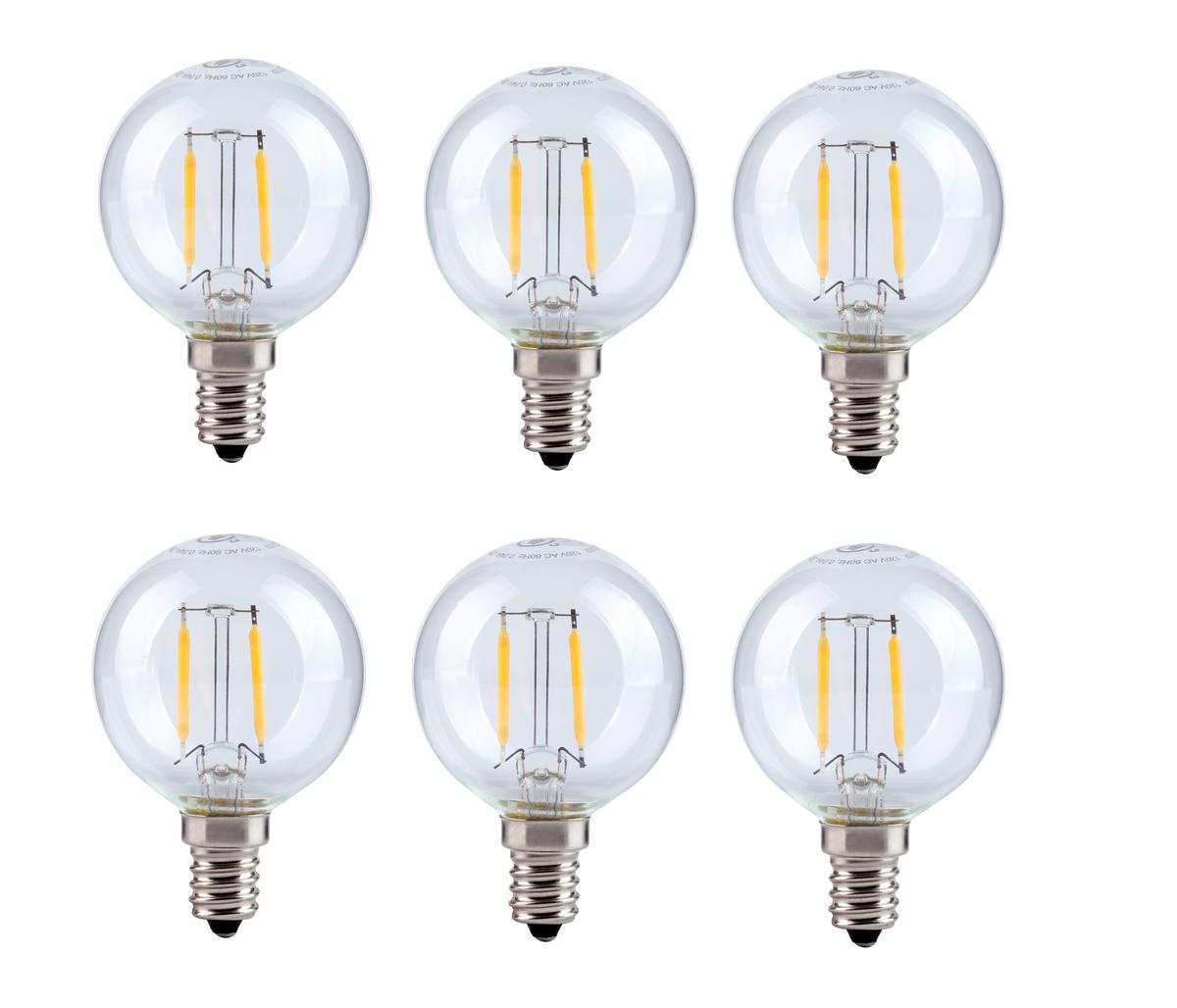 Elitco Lighting 4W Non-Dimmable Led G14 Light Bulb 2700K - Pack Of 6