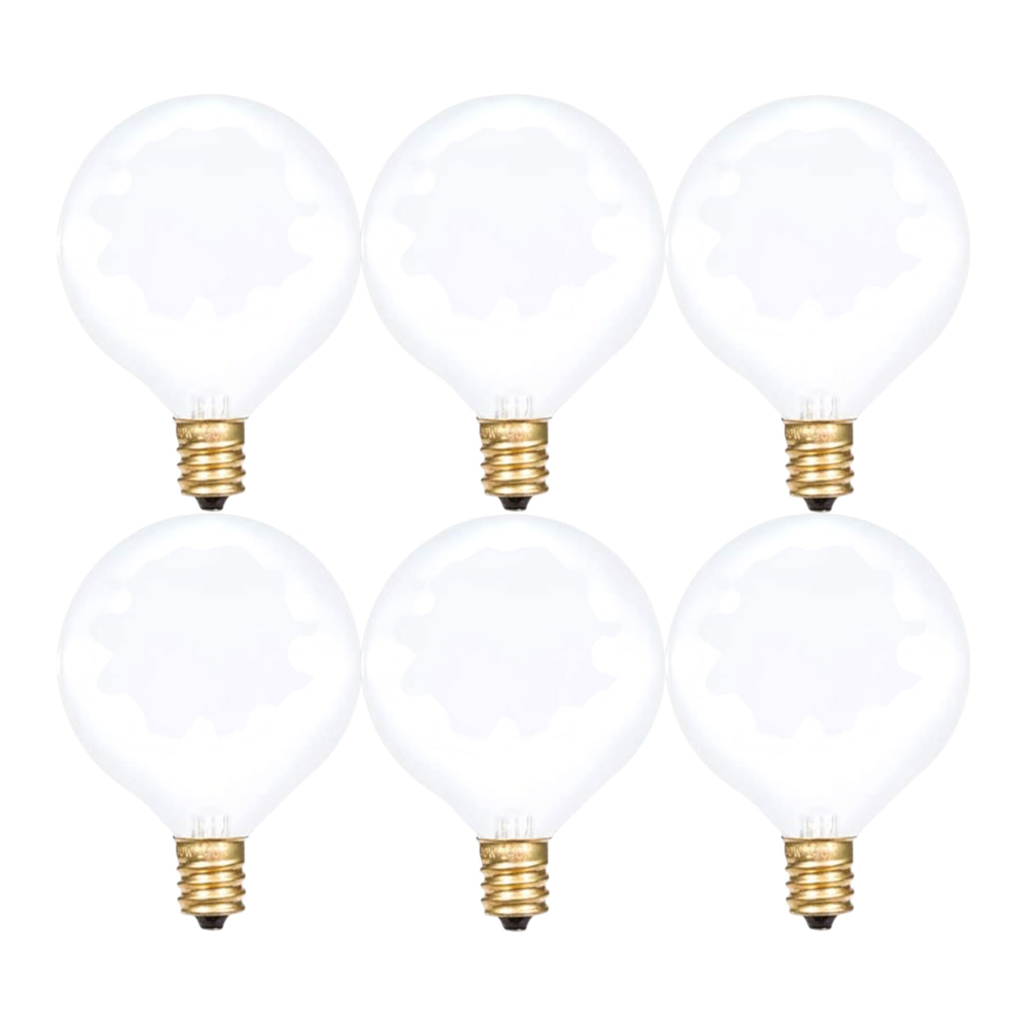 Foundation™ 40-Watt Full Spectrum Incandescent Dimmable Light Bulb - 3000K Soft White, E12 Candelabra Base, Globe - 6-Pack