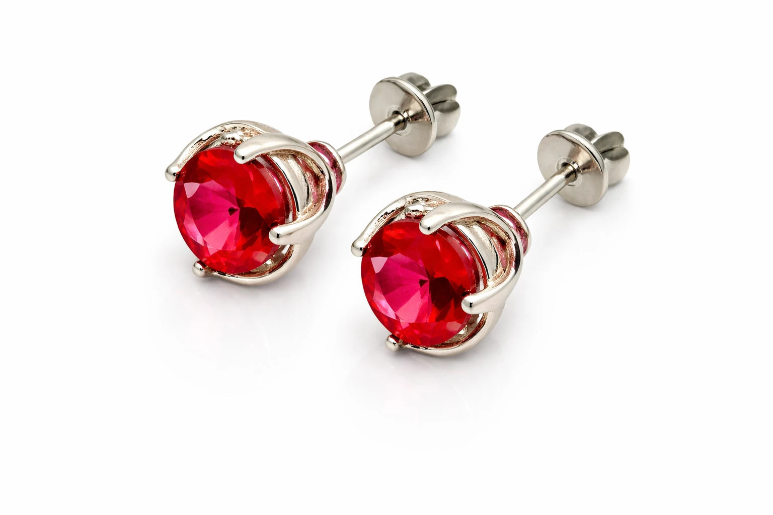 Genuine 925 sterling silver earrings – Chic Floral Zircon Accented
