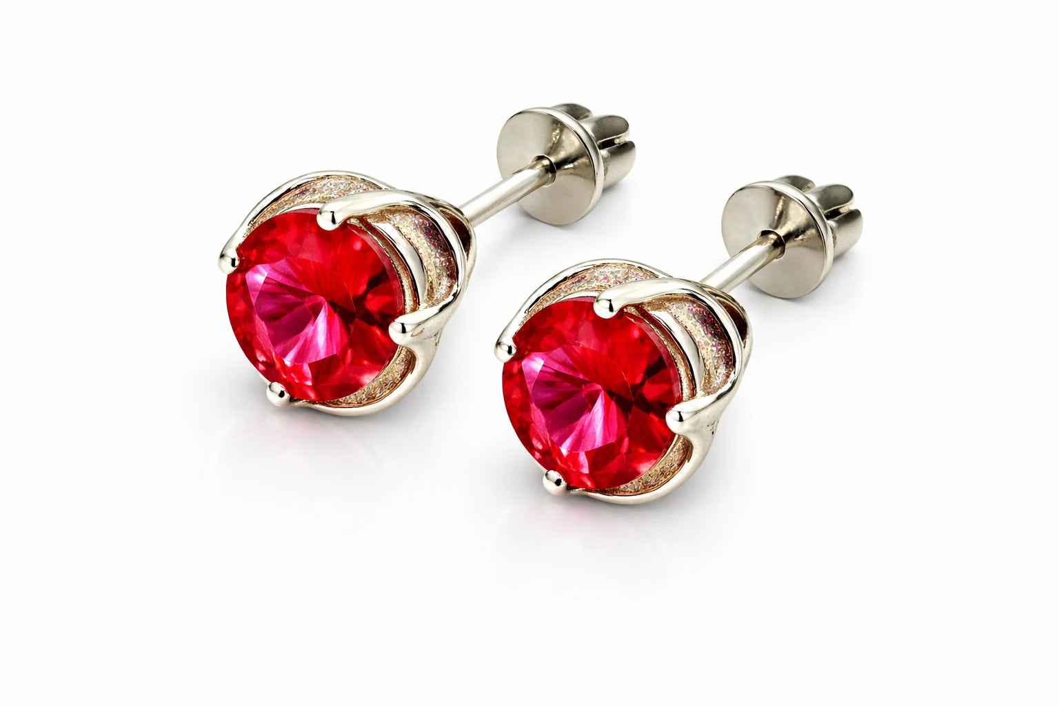Genuine 925 sterling silver earrings – Chic Floral Zircon Accented