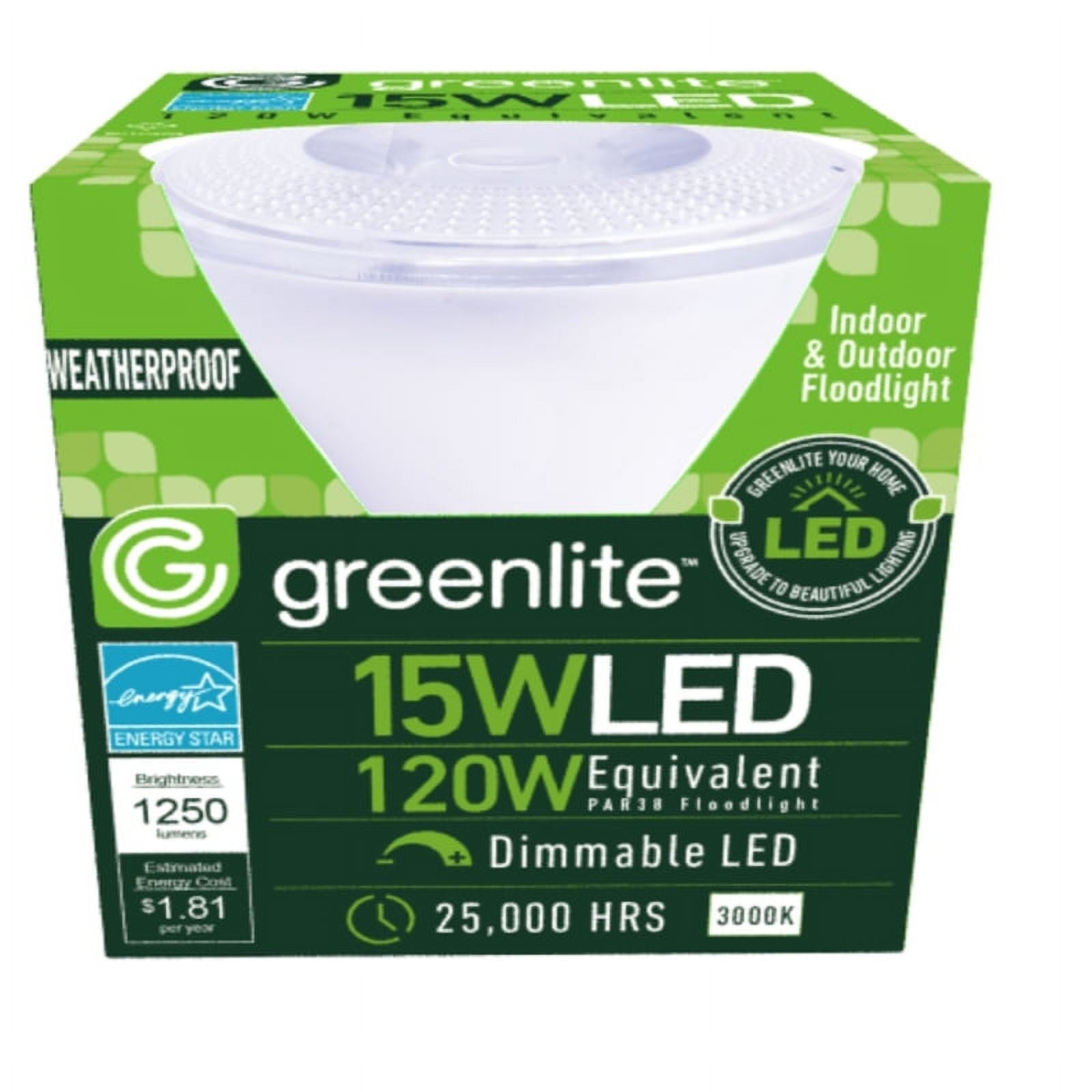 Greenlite  Par38 E26 Medium Bright White 120 Watt Equivalence Led Floodlight Bulb