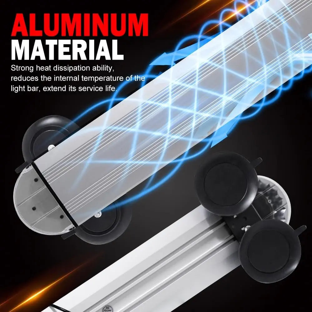 31 Inch Low Profile Rooftop Emergency Strobe Light Bar Full Aluminum 12V 1200 Lumens 130W Flashing Safety Warning for Car