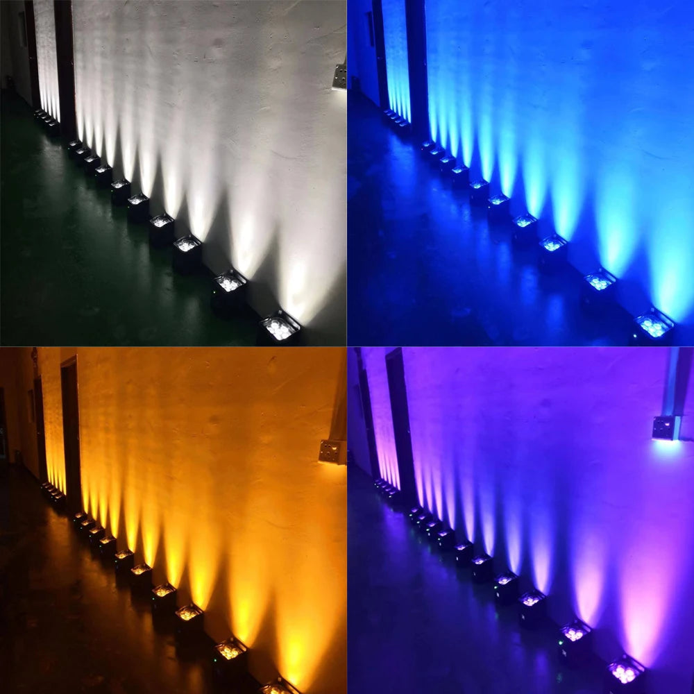 SHEHDS 6x18W RGBWAUV LED Outdoor Uplights Par Stage Light Wireless Remote Control Battery Par LED for House Dj Wedding
