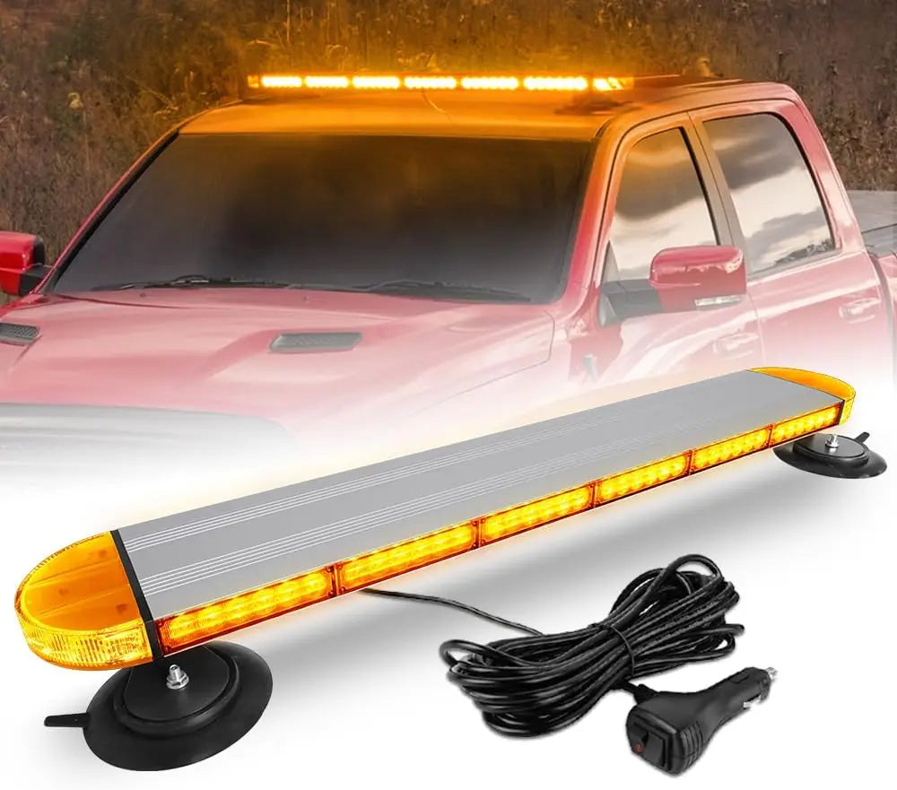 31 Inch Low Profile Rooftop Emergency Strobe Light Bar Full Aluminum 12V 1200 Lumens 130W Flashing Safety Warning for Car