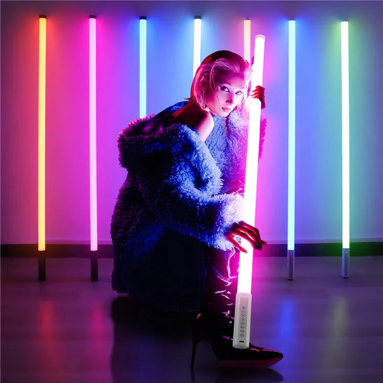 ZDMDRGB 4Pack Shipping From USA 4ft 48000mAh Battery Powered Rgb Led Tube Lights bar Stand for Wedding Dance DJ Stage Lighting