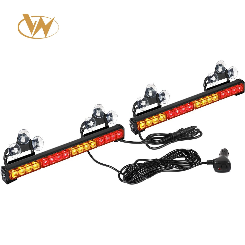 16.8-Inch Light Bar 32LED 26 Flash Patterns Emergency Flashing Traffic Advisor for Interior Safety New Condition Amber/Green