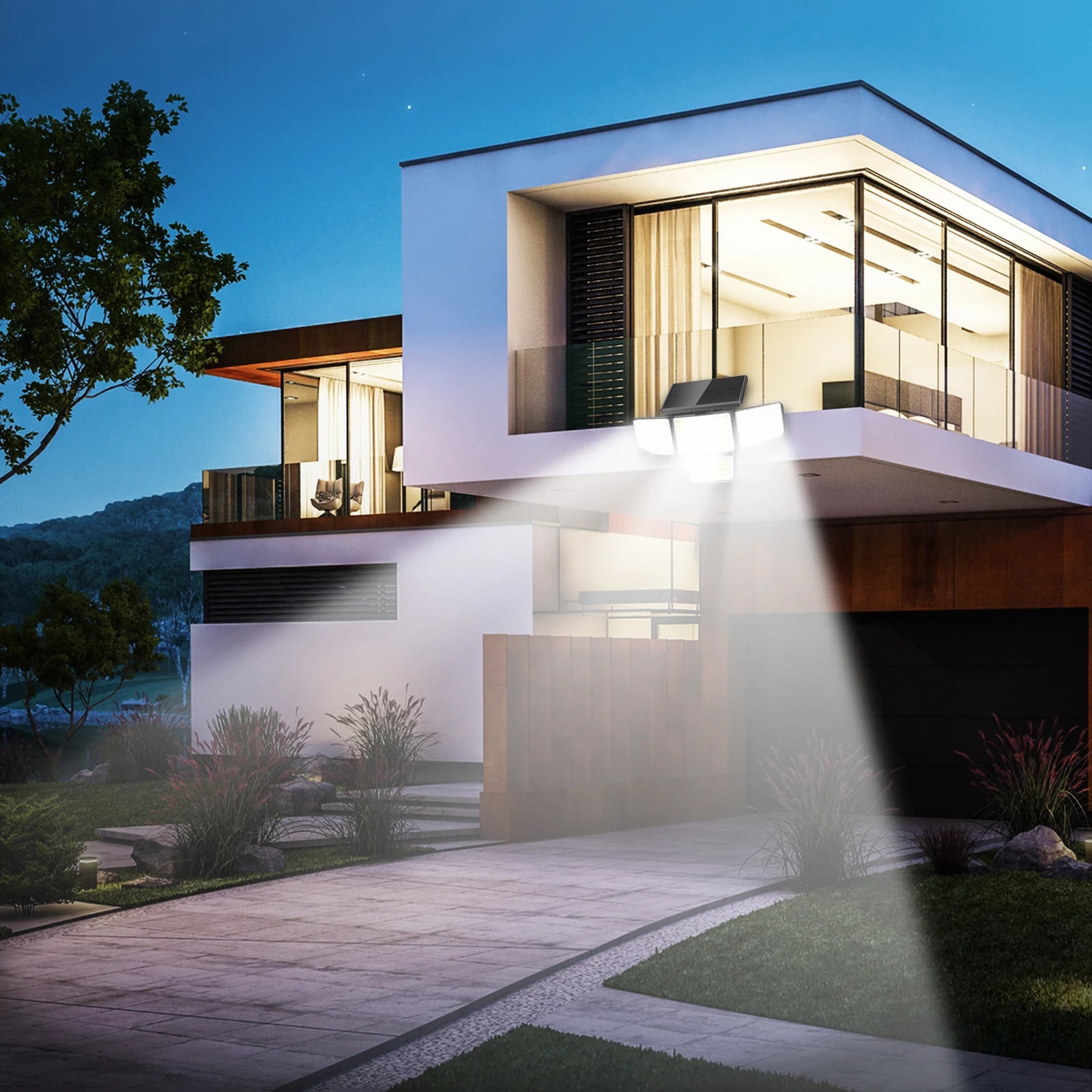 US Stock Solar Wall Light Outdoor Motion Sensor LED Security Light IP65 Waterproof Remote Control Garden Yard Lamp Fast Shipping