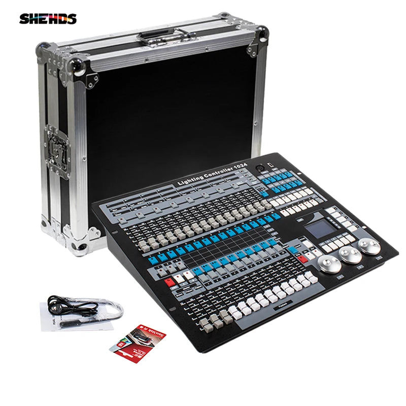 SHEHDS 1024 DMX Console With Flight Case DJ Controller Suitable for Moving Head Light Par Light Series Stage Light Equipment