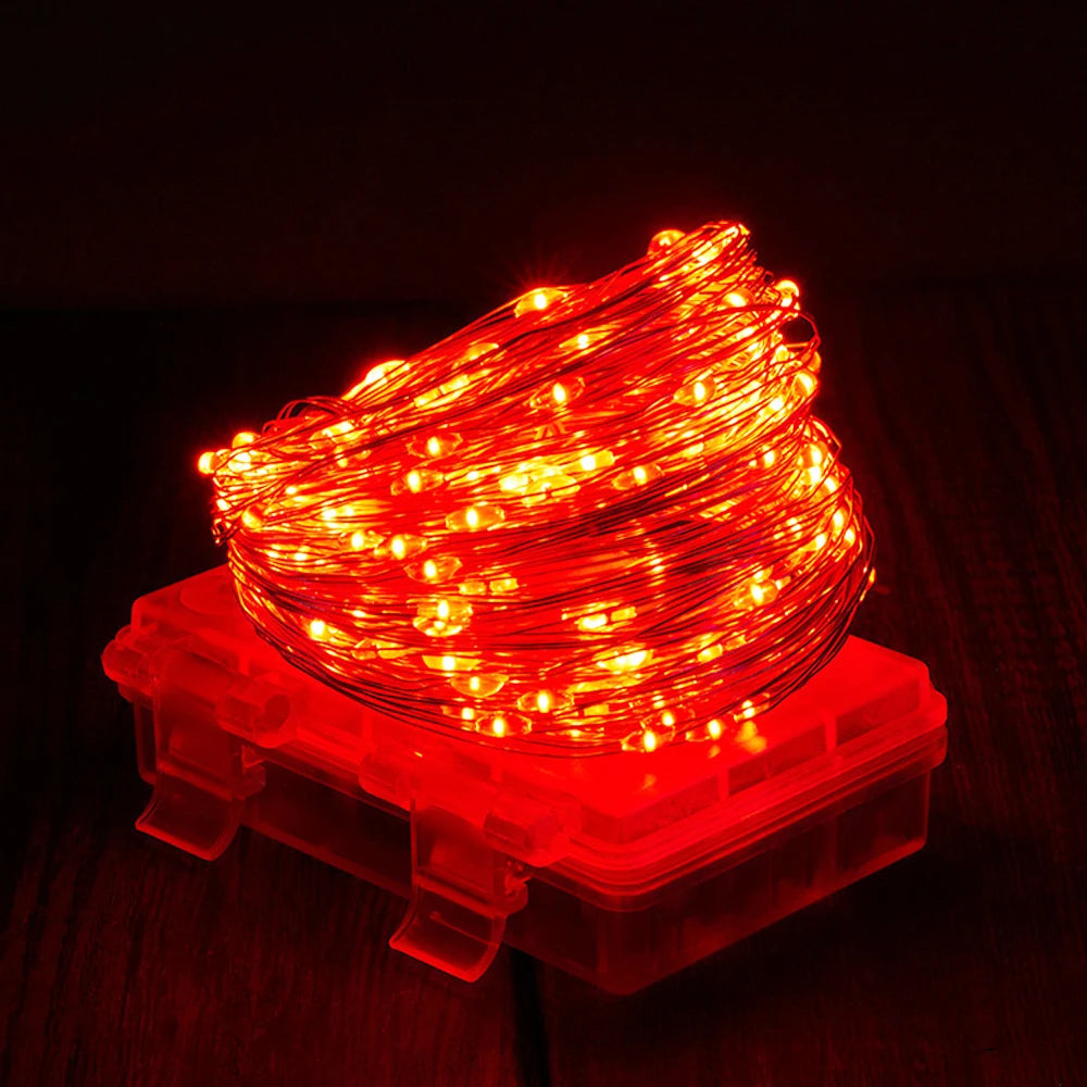 DC4.5V LED Copper Wire Lamp Remote Control 8 Flashing Mode Battery Box Copper Wire String Lights Christmas Decoration Lights
