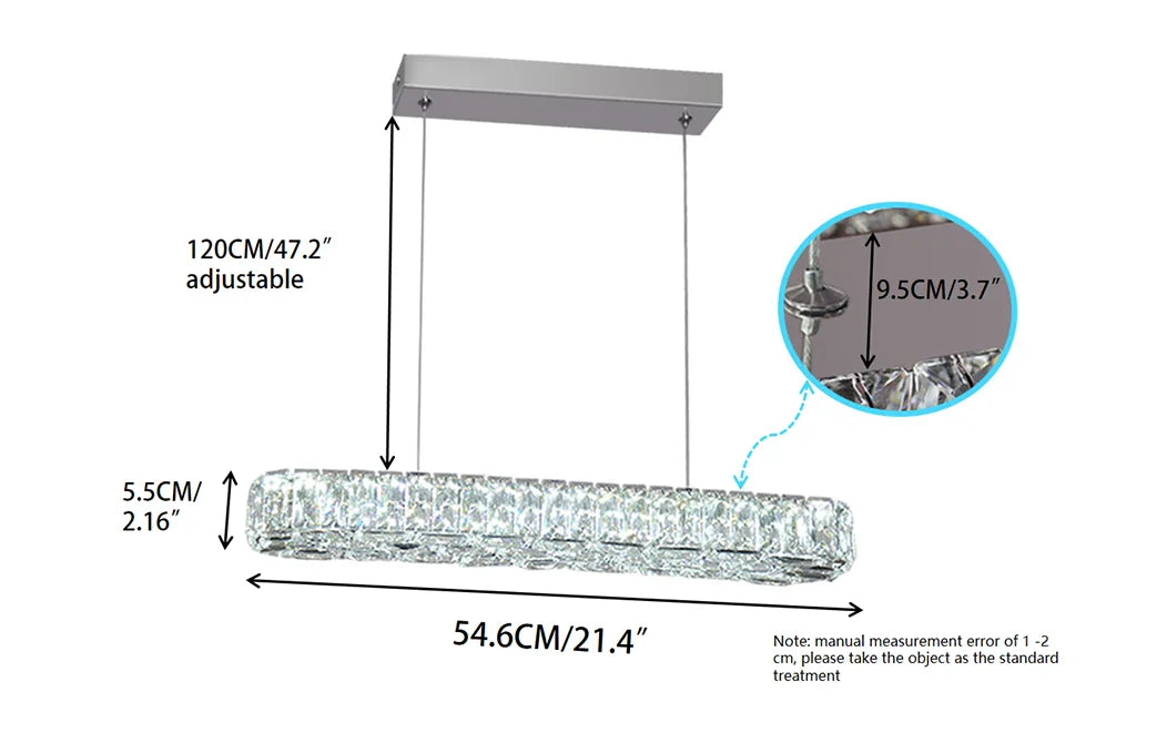 Modern Luxury Designer Crystal Pendant Light Dimmable Hanging Lighting for Kitchen Island and Bedroom Ceiling Lamps