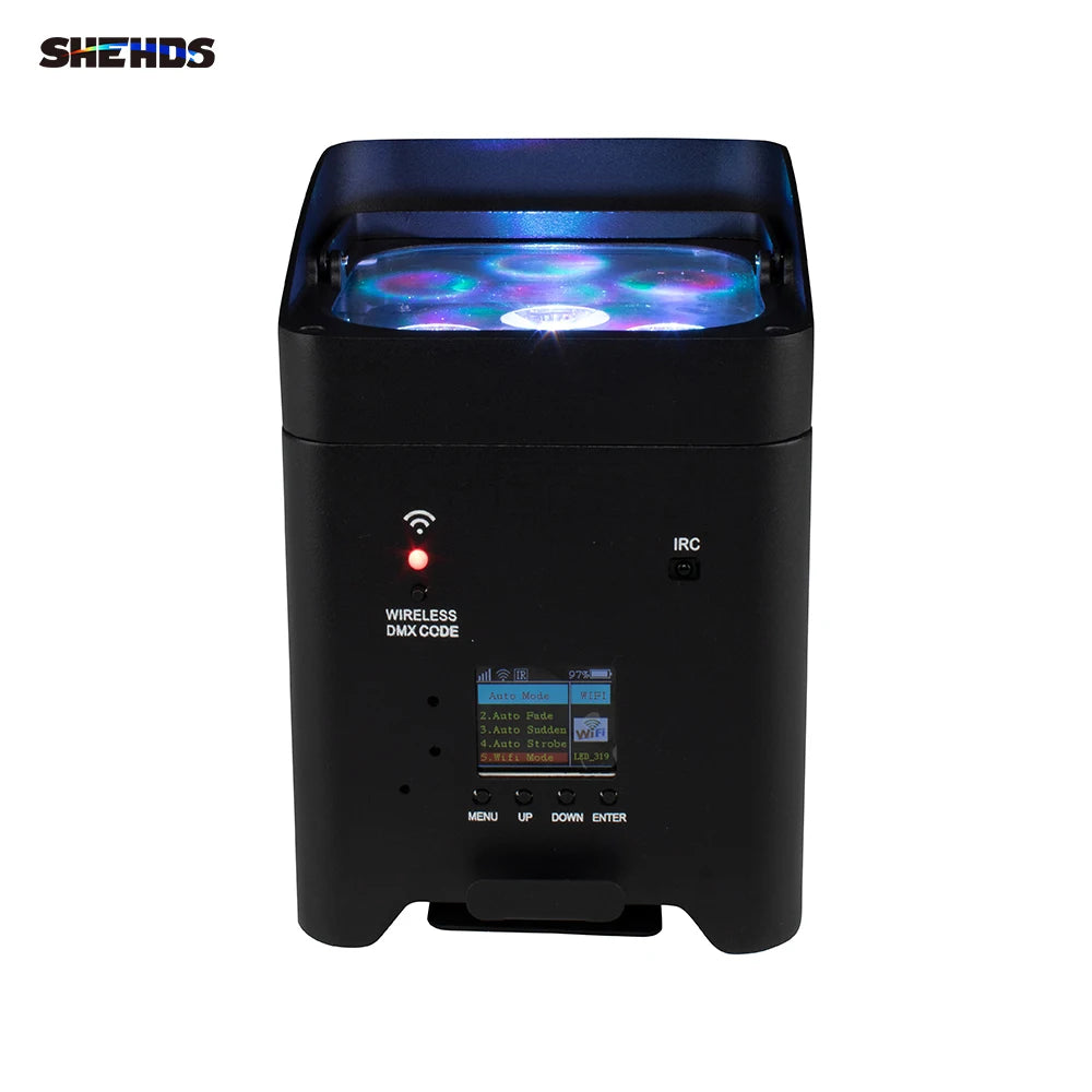 SHEHDS 6x18W RGBWAUV LED Outdoor Uplights Par Stage Light Wireless Remote Control Battery Par LED for House Dj Wedding