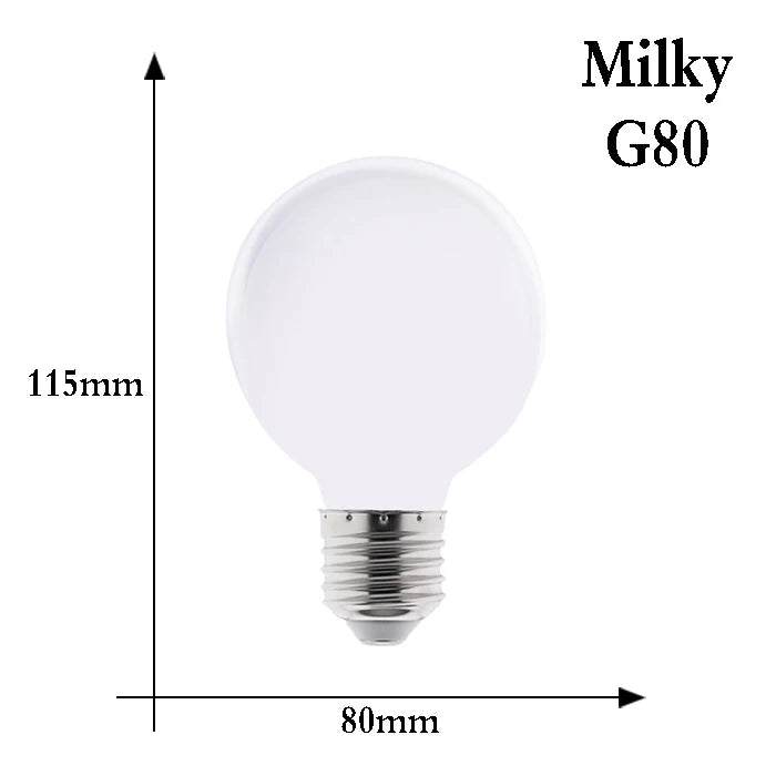 Milky E27 LED Light Bulb AC 220V 110V G80 G95 G125 Ampoule Bombilla LED Bulb Lamp For Home Chandelier Table Lamp Lampada
