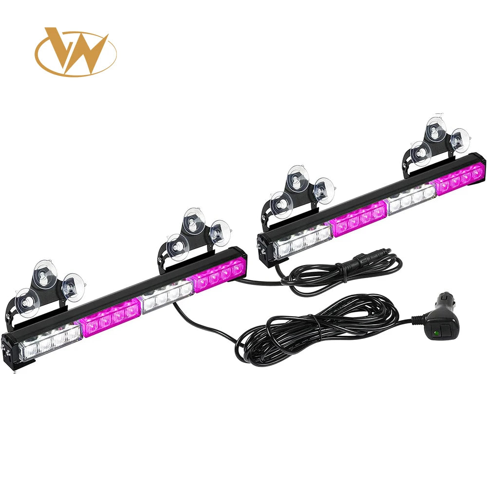 16.8-Inch Light Bar 32LED 26 Flash Patterns Emergency Flashing Traffic Advisor for Interior Safety New Condition Amber/Green