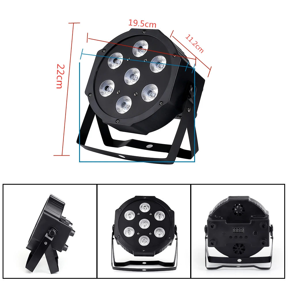4PCS 7x18W LED Flat SlimPar RGBWA UV Light 6in1 LED Wash DJ Light Stage Dmx512 Stage Lighting