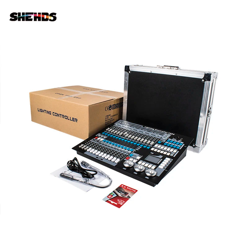 SHEHDS 1024 DMX Console With Flight Case DJ Controller Suitable for Moving Head Light Par Light Series Stage Light Equipment