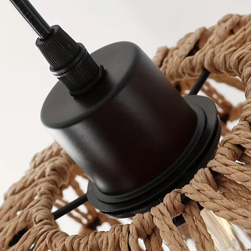New Chinese-style Rattan Pendant Light Hand Woven Hanging Lights for Hotel Tea Room Dining Room Living Room