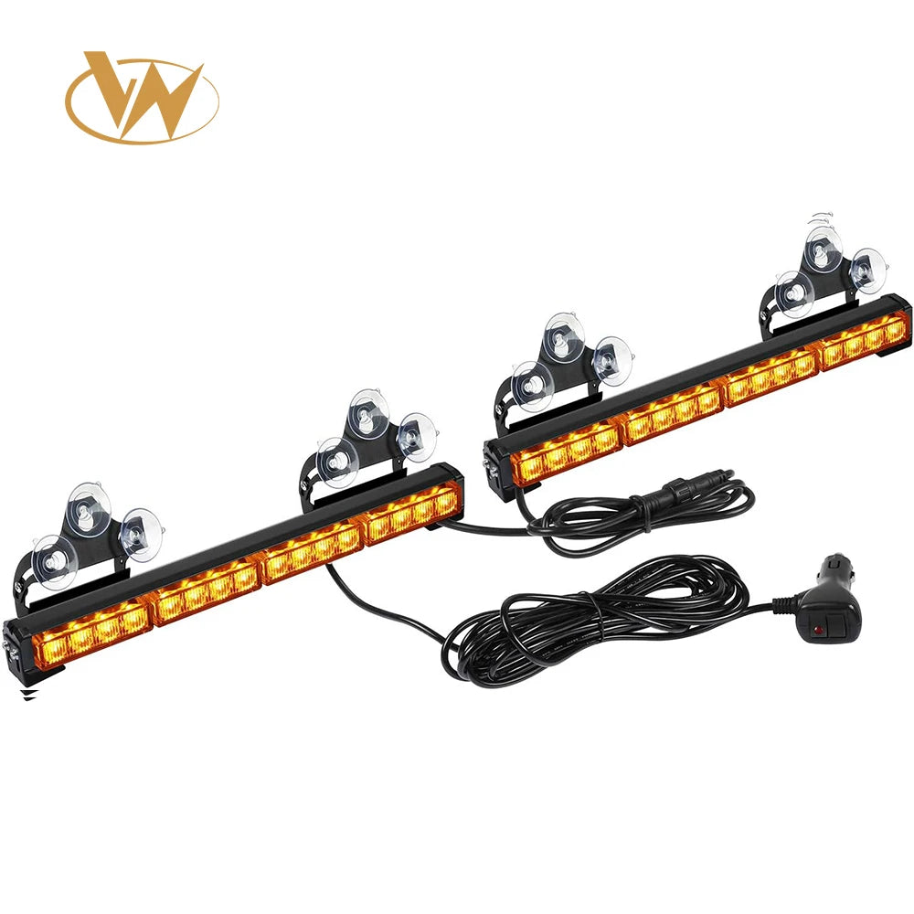 16.8-Inch Light Bar 32LED 26 Flash Patterns Emergency Flashing Traffic Advisor for Interior Safety New Condition Amber/Green